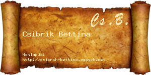 Csibrik Bettina névjegykártya